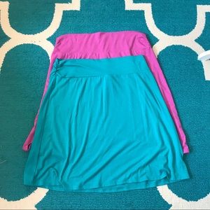 Lot of two XXL (16-18) purple and teal skirts